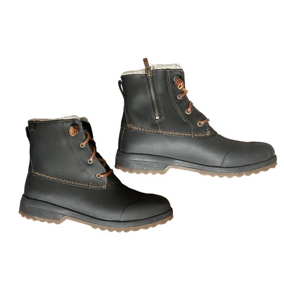 Sperry Black STS82666 Maritime Repel Sz 8 Leather Thinsulate Waterproof Boots - Picture 4 of 9